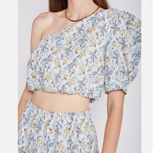 NWT En Saison Anthropologie One Shoulder Floral Top | Size Small